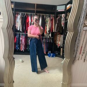 Universal Thread Dark Blue Jeans with Gold Stitching